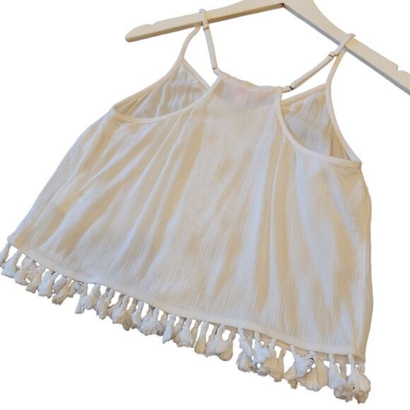 LILLY PULITZER WHITE EMBROIDERED TASSLE CROP TOP SLEEVELESS TOP RESORT XS - Picture 9 of 14